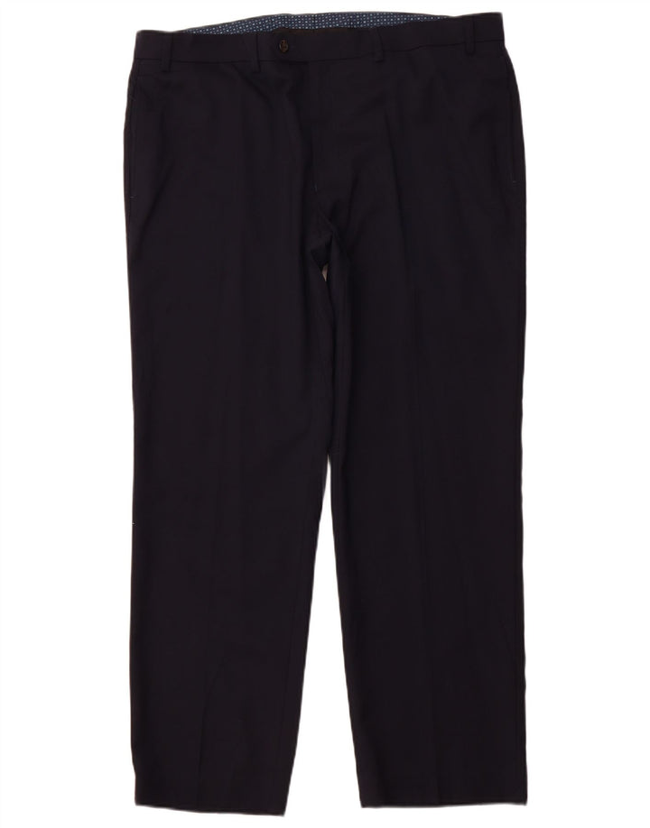 POLO RALPH LAUREN Muške hlače ravnog odijela W38 L30 tamnoplavi poliester