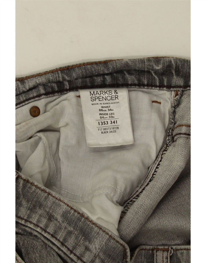 Marks & Spencer muške ravne traperice W34 L33 sivi pamuk