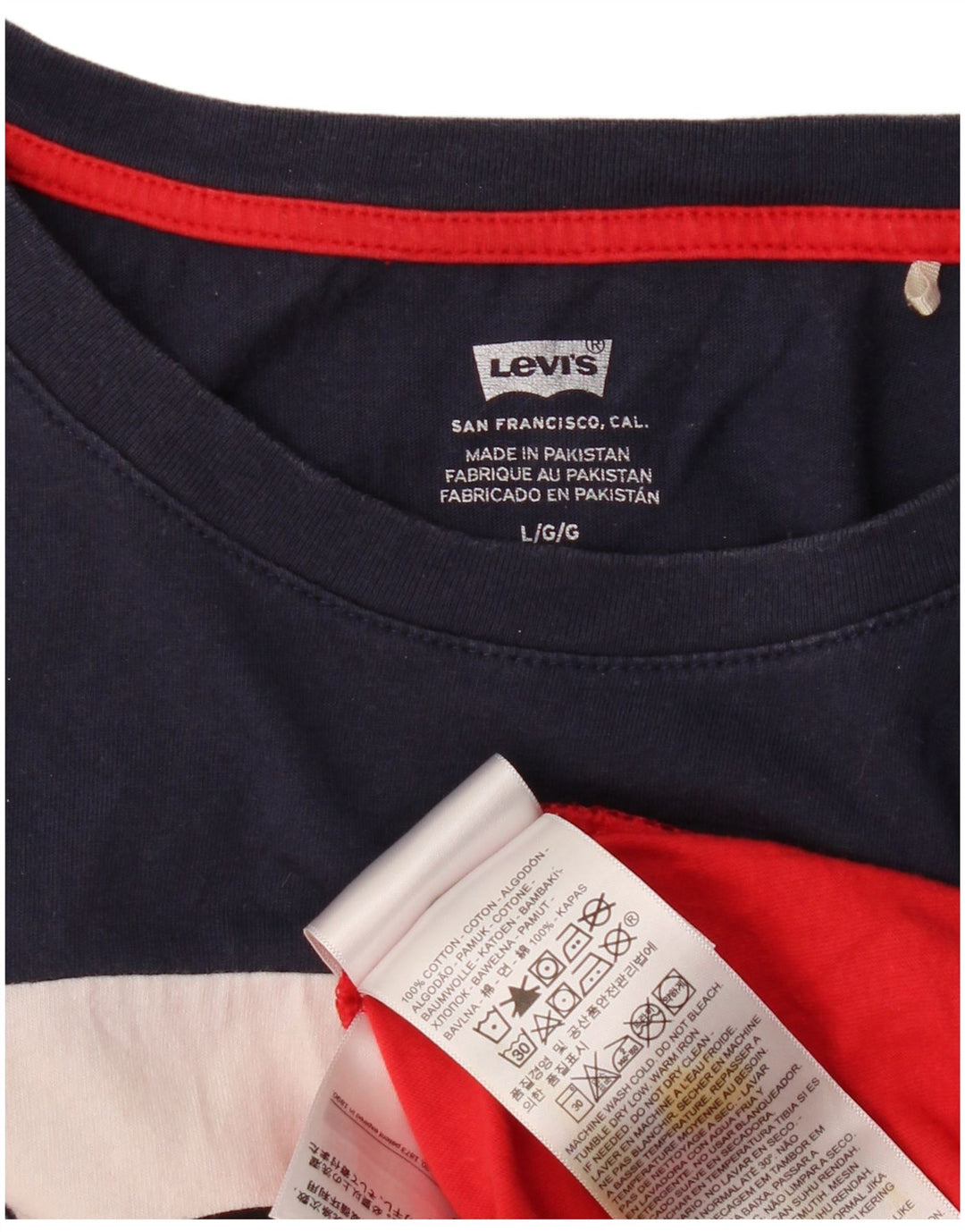 LEVI'S ženski kratki grafički prsluk UK 14 velikih raznobojnih blokova