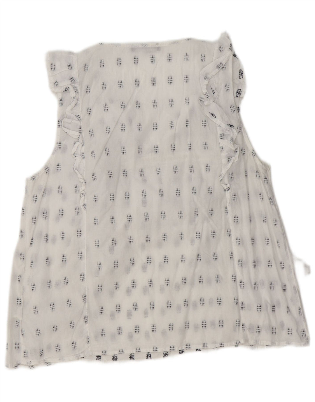 MARKS & SPENCER Ženska majica bez rukava UK 16 Velika bijela geometrijska