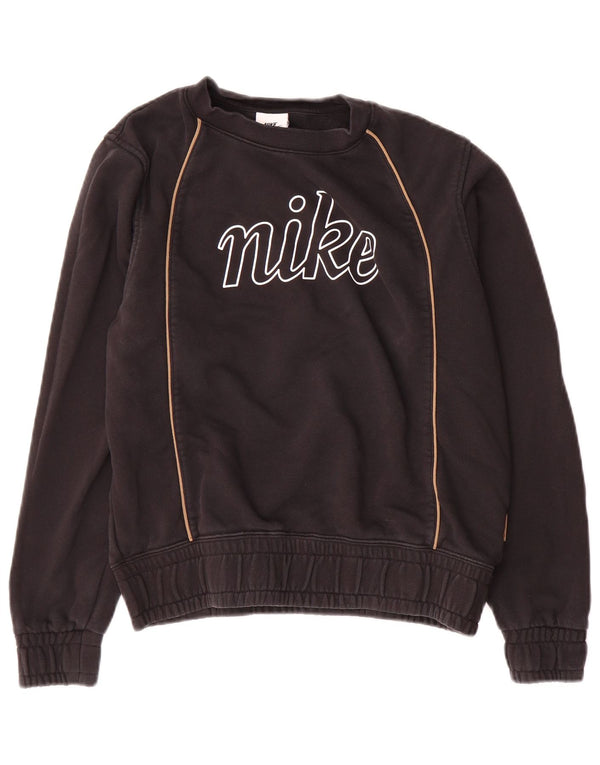 Nike Ženska prekomjerna trenirka s grafičkim motivima UK 6 XS crni pamuk