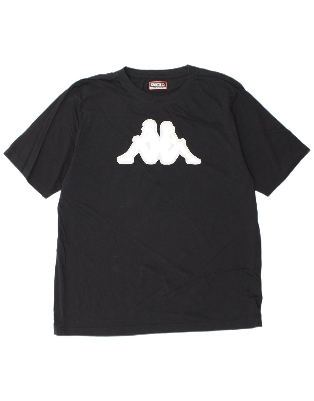 KAPPA muška majica kratkih rukava s grafičkim motivima XL crni pamuk