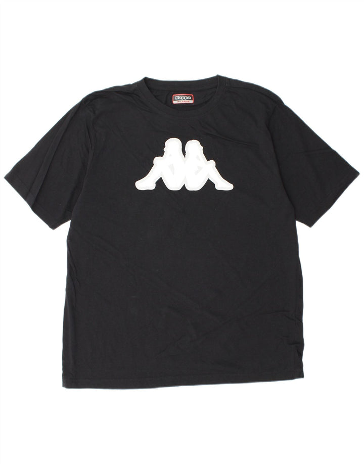 KAPPA muška majica kratkih rukava s grafičkim motivima XL crni pamuk