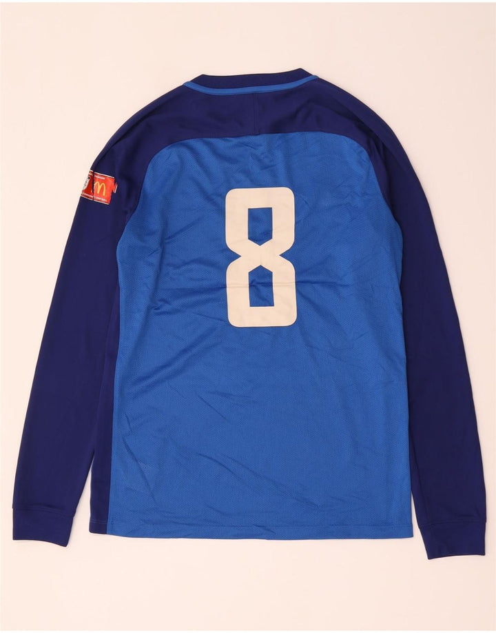 Nike muška majica Dri Fit Graphic s dugim rukavima srednje plave boje, poliester
