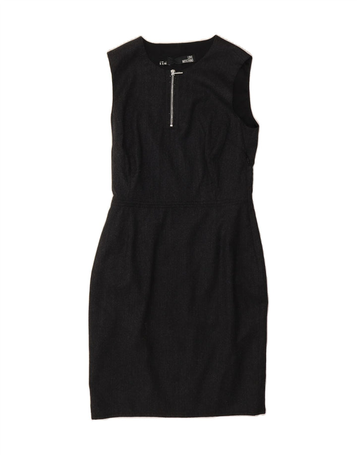 MOSCHINO Womens Sleeveless Sheath Dress IT 40 Small Grey Wool Vintage Moschino and Second-Hand Moschino from Messina Hembry 