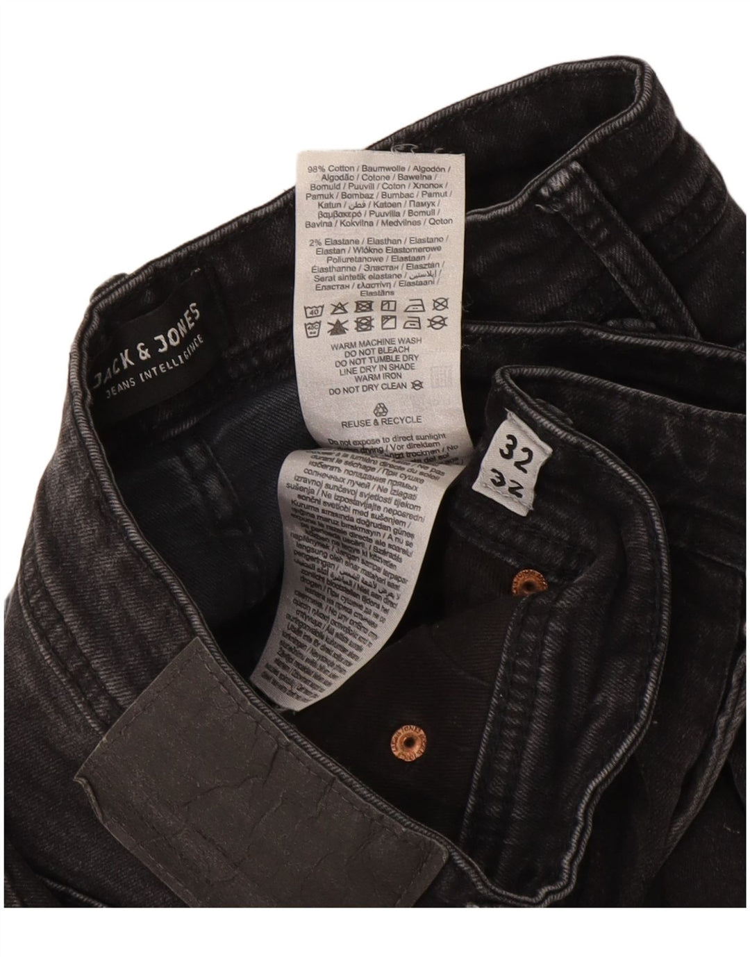 Jack & Jones muške uske traperice GLENN W32 L32 sivi pamuk
