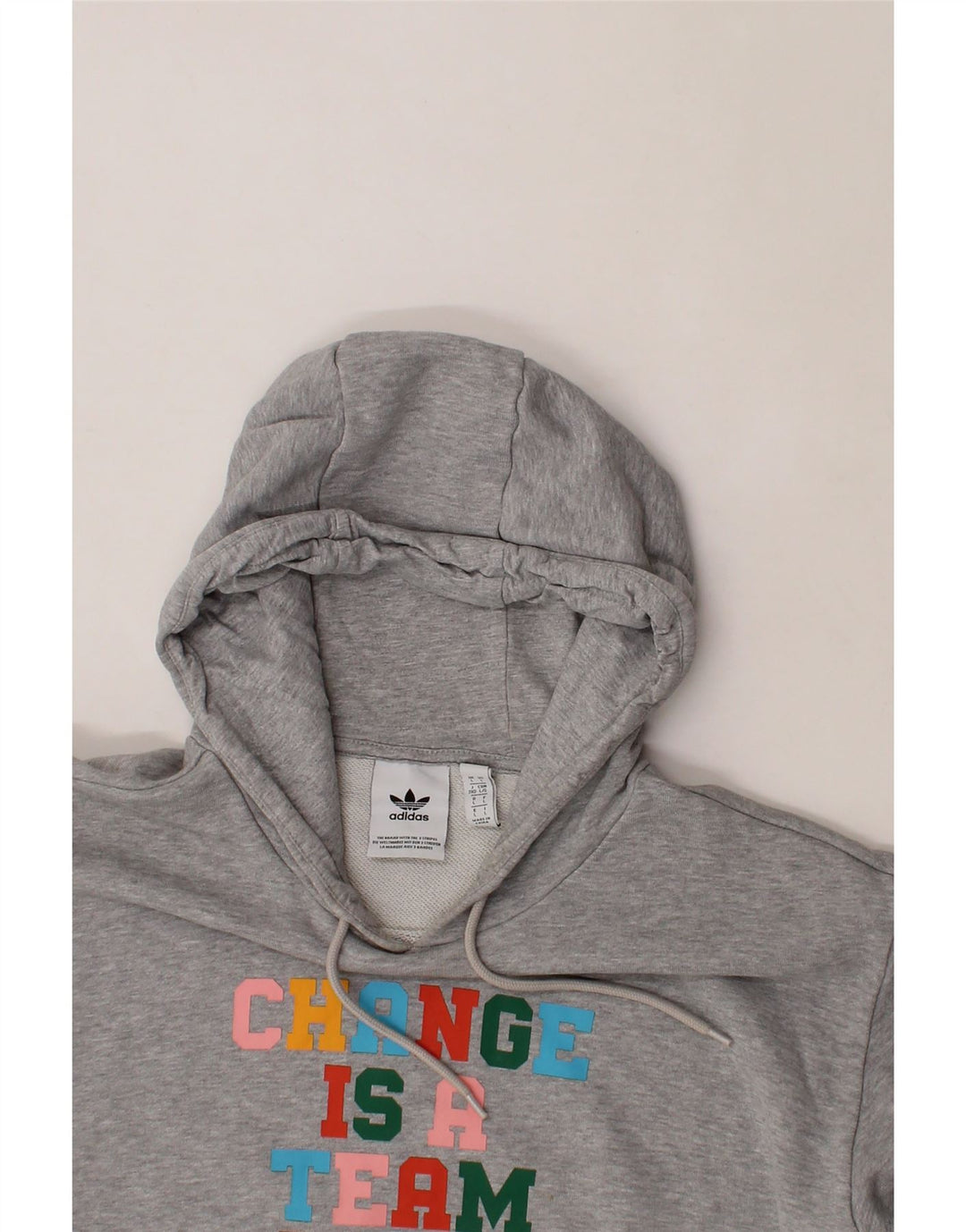 ADIDAS Mens Graphic Hoodie Jumper Large Grey Vintage Adidas and Second-Hand Adidas from Messina Hembry 