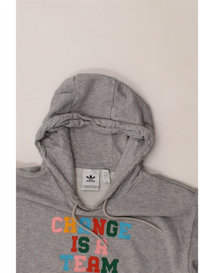 ADIDAS Mens Graphic Hoodie Jumper Large Grey Vintage Adidas and Second-Hand Adidas from Messina Hembry 
