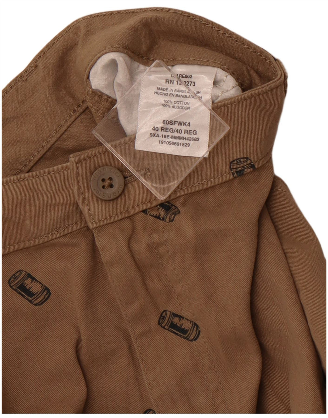 WRANGLER Muške grafičke kargo kratke hlače W40 XL smeđi pamuk