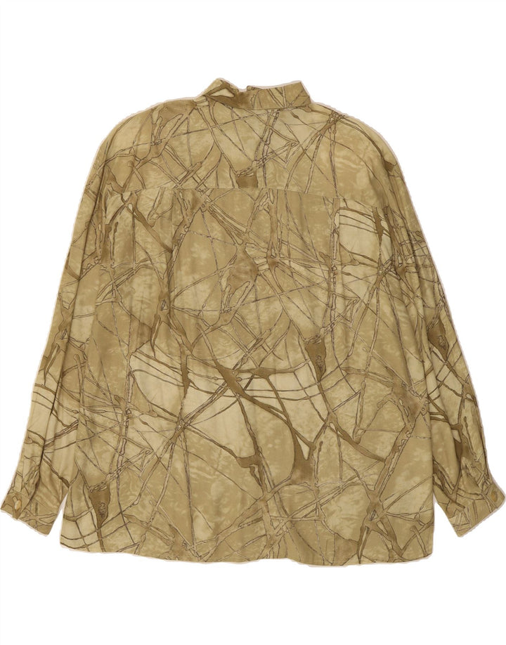 VINTAGE Womens Abstract Pattern Shirt UK 18 XL Beige Vintage Vintage and Second-Hand Vintage from Messina Hembry 