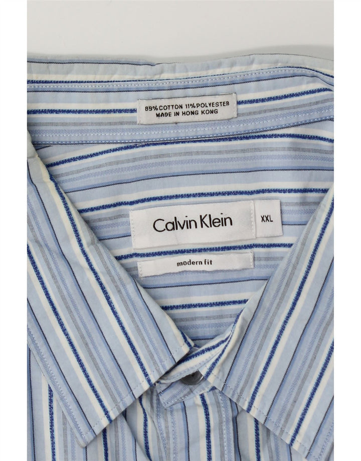 CALVIN KLEIN Muška moderna košulja 2XL, pamuk na plave pruge