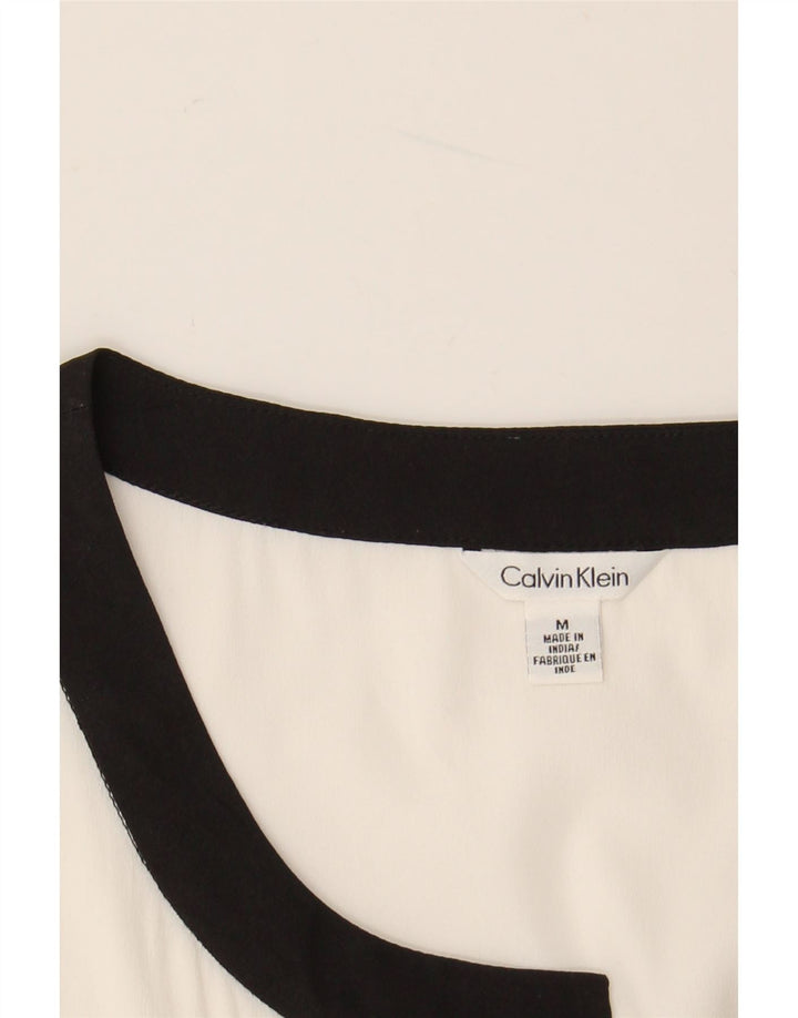 CALVIN KLEIN Ženski gornji dio bluze bez rukava UK 14 srednje bijele boje