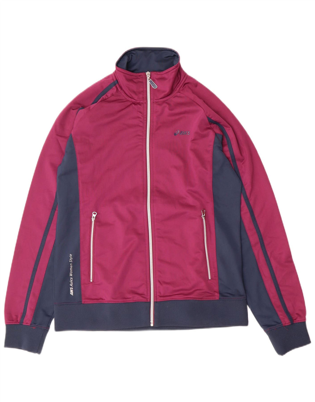 ASICS ženska gornja jakna za trenirku UK 14 Large Purple Colourblock Poliester