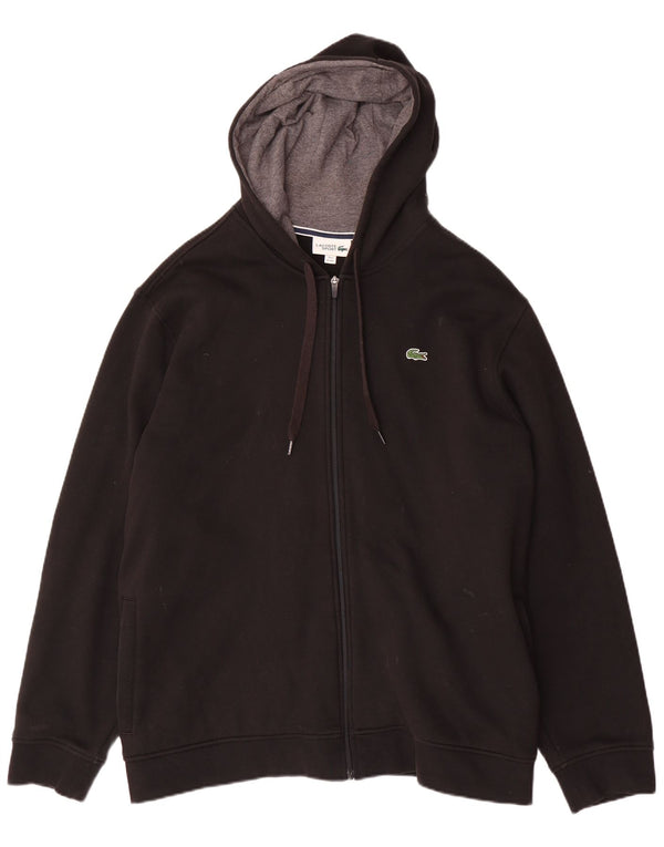 Lacoste muški pulover s kapuljačom s patentnim zatvaračem, veličina 9 4XL, crni pamuk