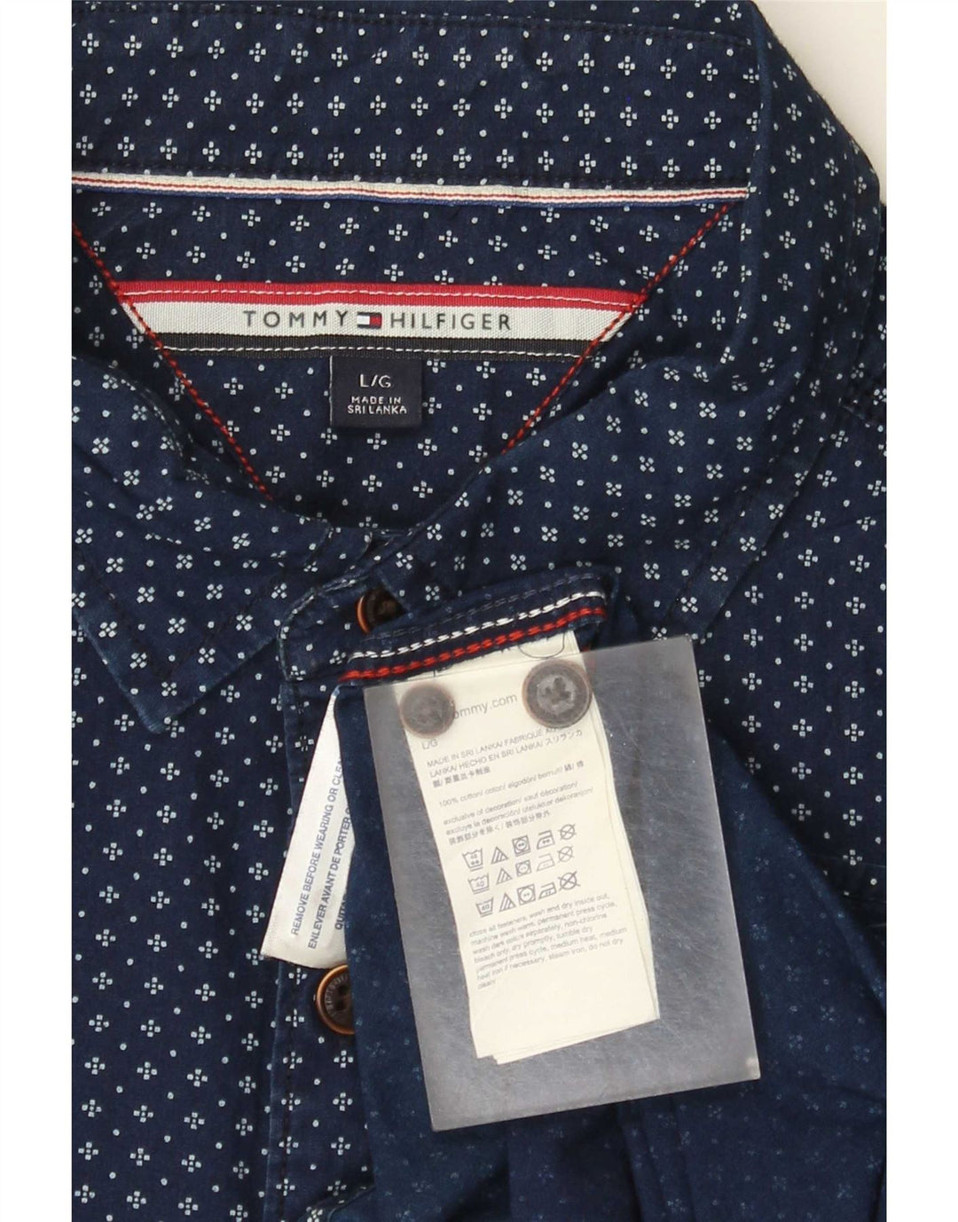 Tommy Hilfiger velika muška košulja s apstraktnim uzorkom, tamnoplavi pamuk