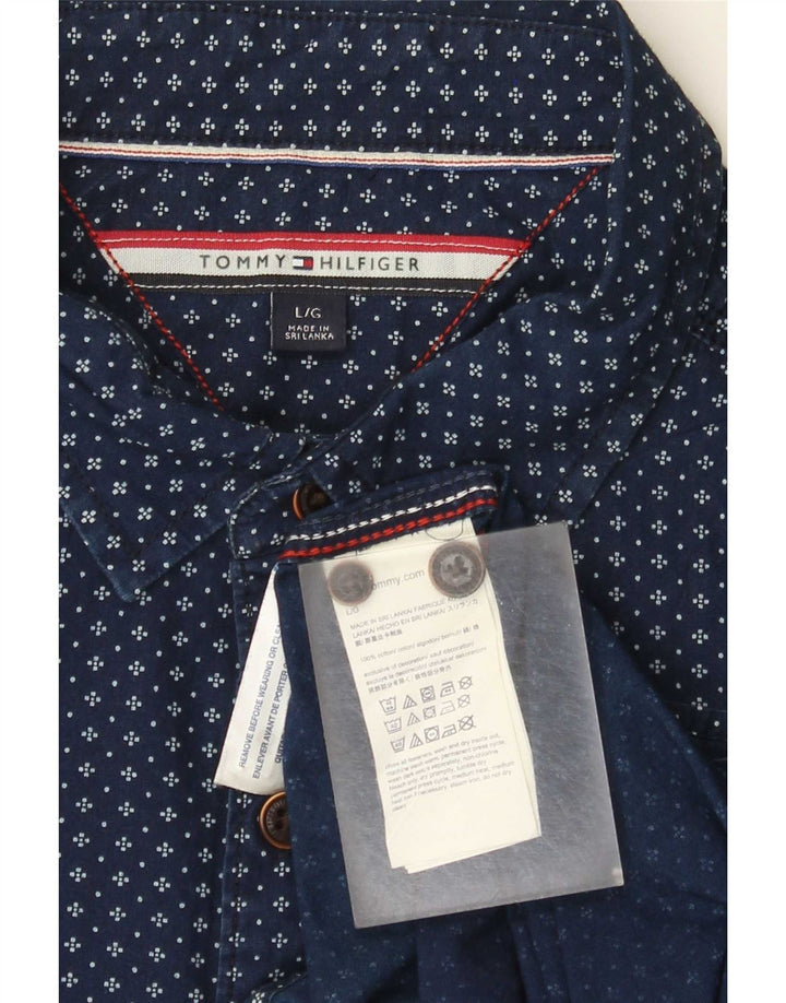 Tommy Hilfiger velika muška košulja s apstraktnim uzorkom, tamnoplavi pamuk