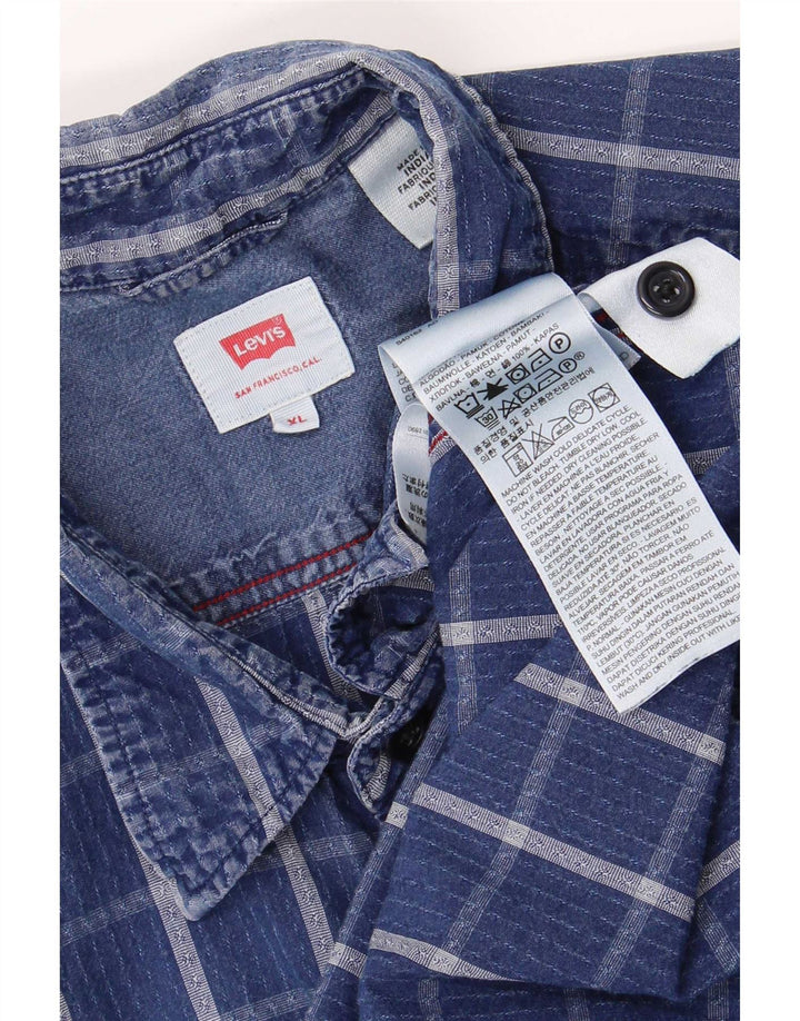 Levi's muška košulja XL plavi karirani pamuk