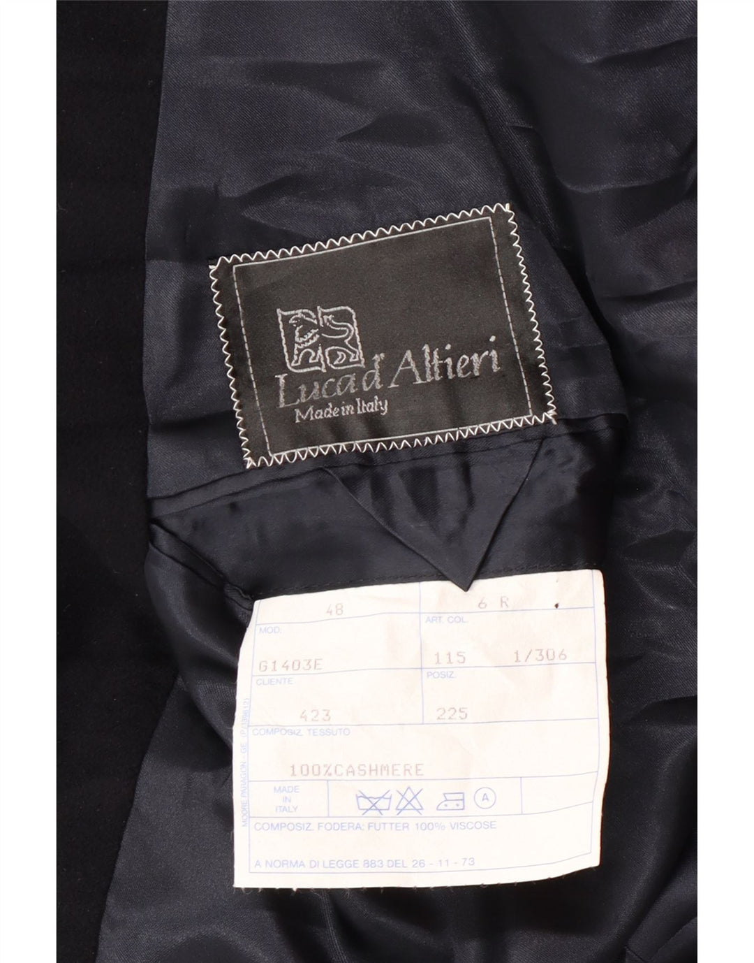 LUCA D'ALTIERI Muški kaput s dvorednim kopčanjem IT 48 srednje tamnoplavi klasični