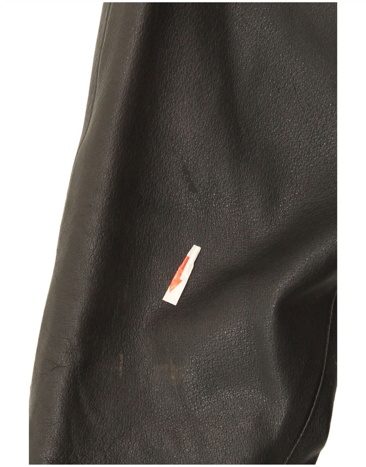 Vintage ženska prevelika kožna jakna IT 48 2XL crna koža