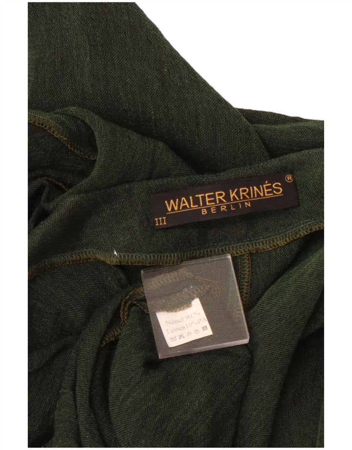 VINTAGE ženski kratki kardigan UK 16 Veliki zeleni pamuk