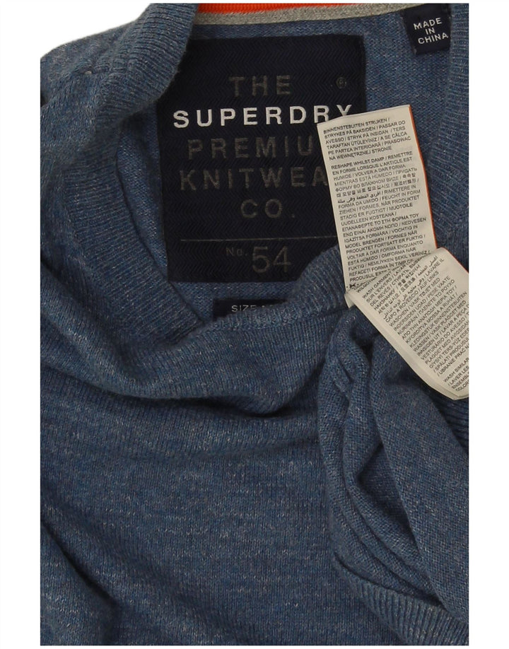 Superdry muški džemper s okruglim izrezom Srednje plavi pamuk