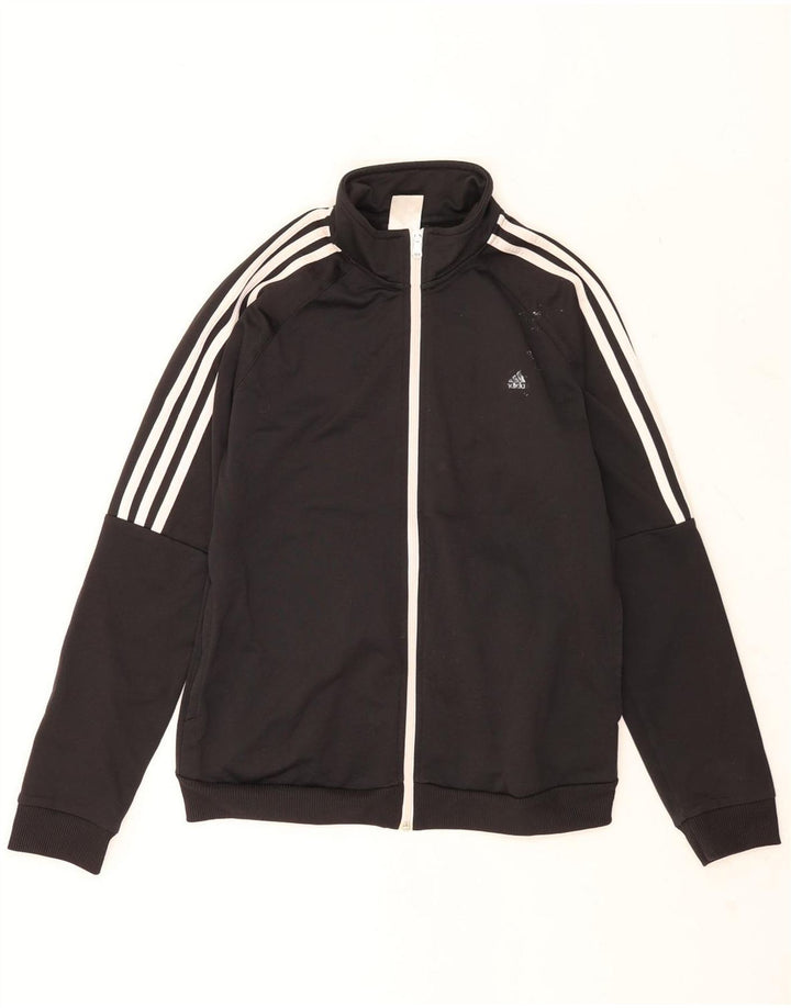 Adidas ženska gornja jakna trenirke UK 12/14 Srednji crni poliester