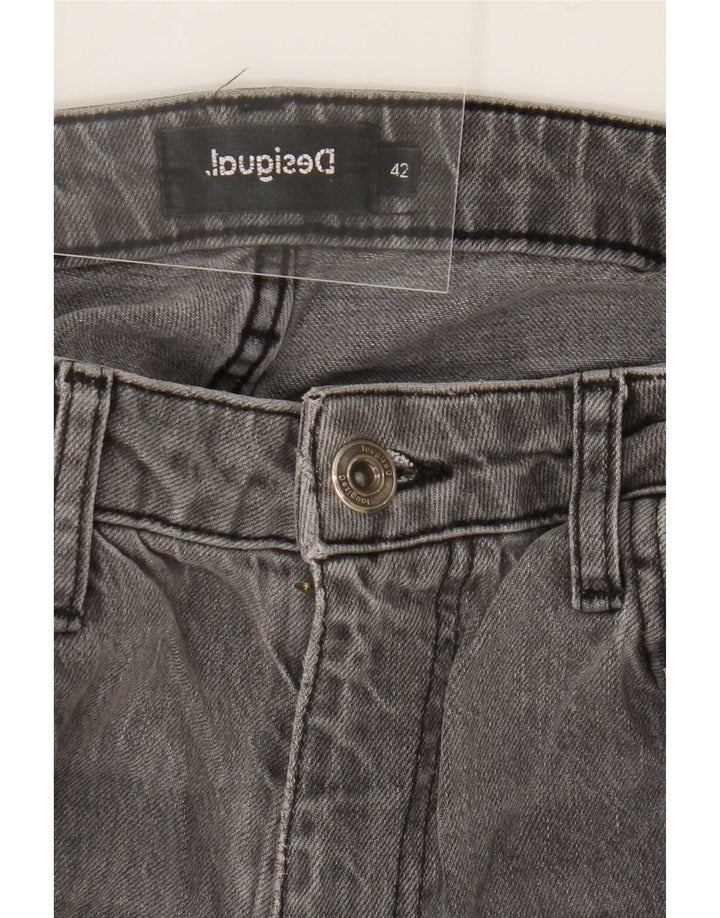 Desigual ženske ravne traperice s apstraktnim uzorkom EU 42 Large W32 L28 sive