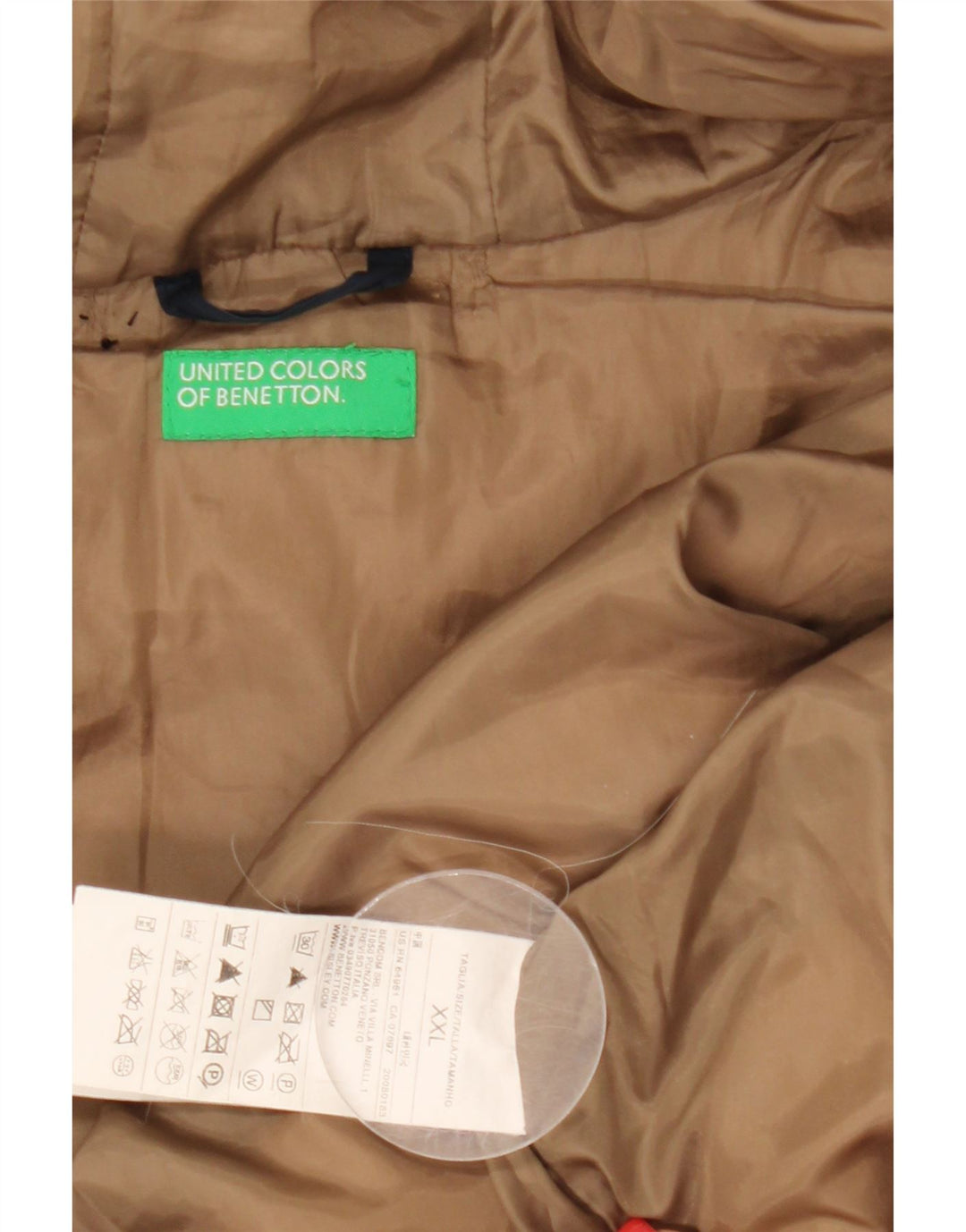 Benetton ženska podstavljena jakna s kapuljačom UK 20 2XL tamnoplavi poliester