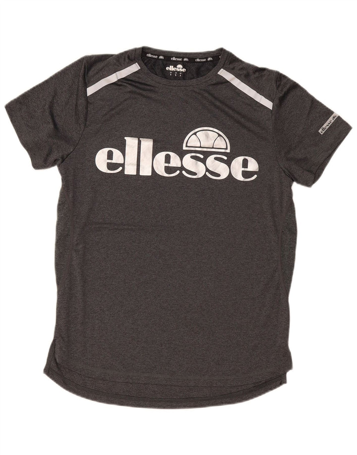 Muška uska majica kratkih rukava Ellesse, mali sivi poliester