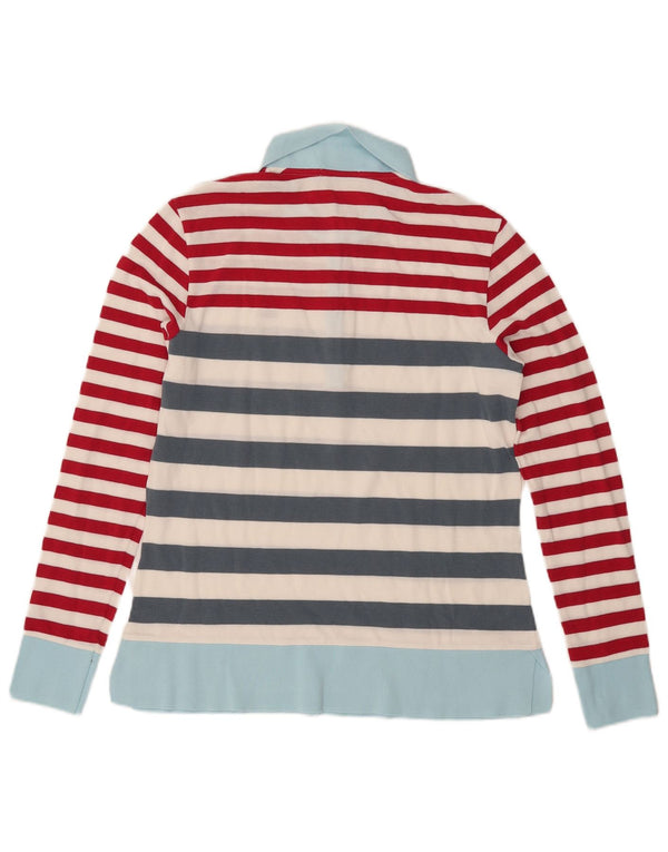 Lacoste ženska polo majica dugih rukava, veličina 44, velike raznobojne pruge