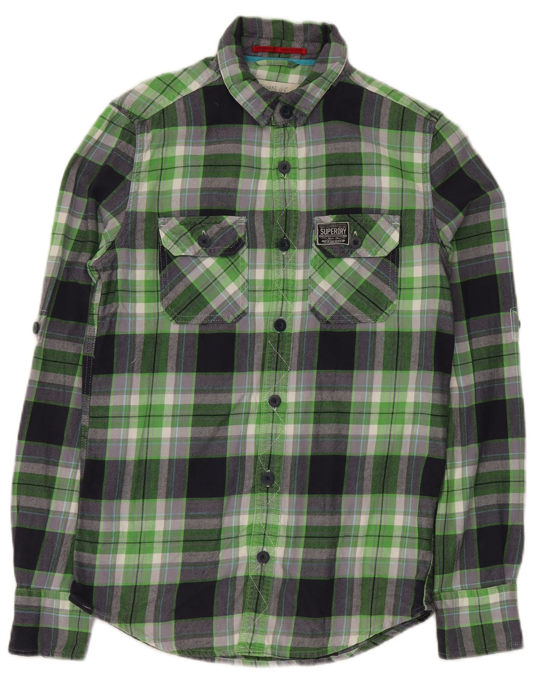 SUPERDRY muška flanelska košulja, mali zeleni karirani pamuk