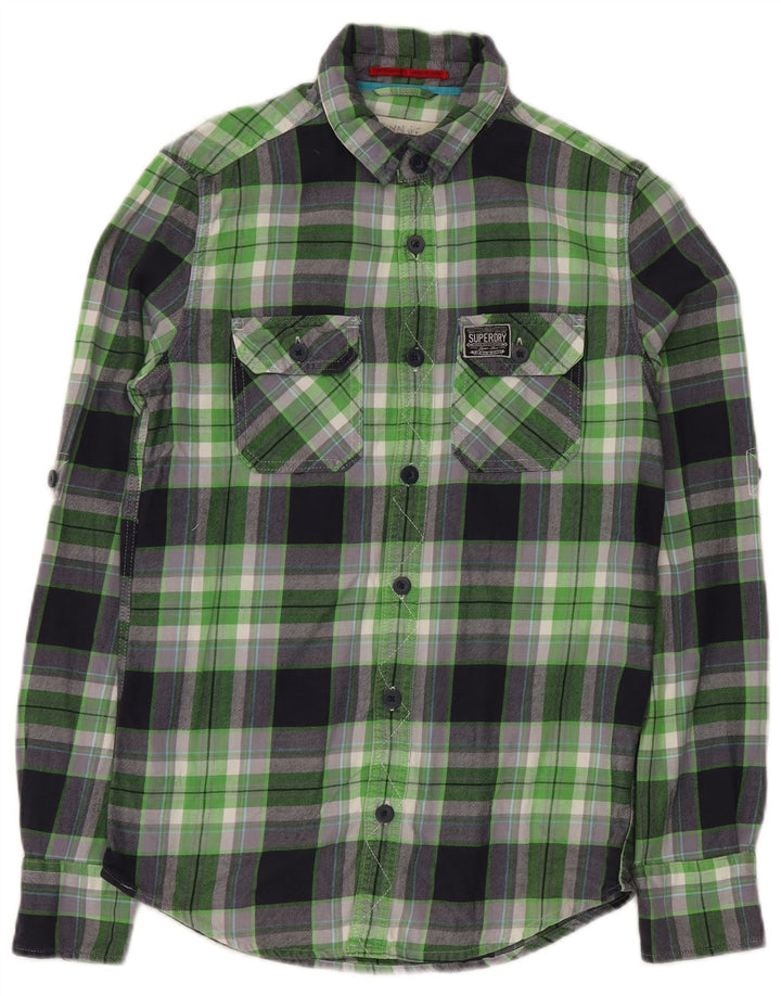 SUPERDRY muška flanelska košulja, mali zeleni karirani pamuk