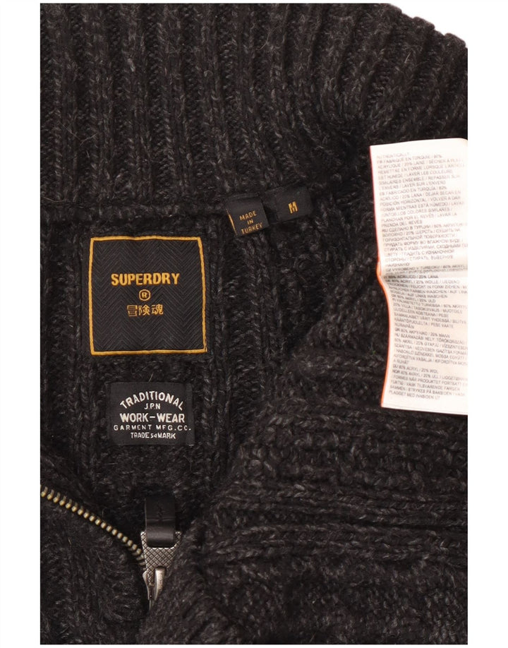 Superdry muški džemper s izrezom i srednje sivim akrilom