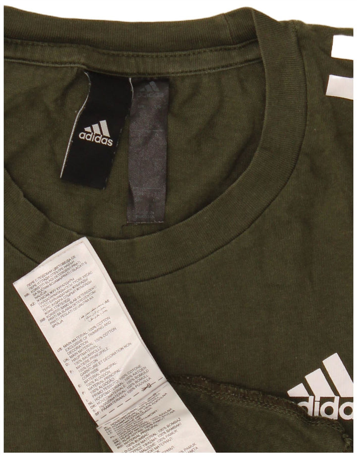 Adidas muška majica kratkih rukava mala kaki pamuk