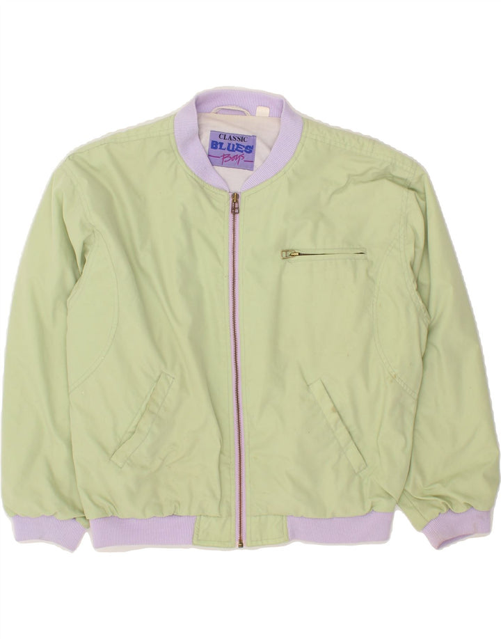 BLUES Boys Bomber Jacket 15-16 Years Green Cotton Vintage Blues and Second-Hand Blues from Messina Hembry 