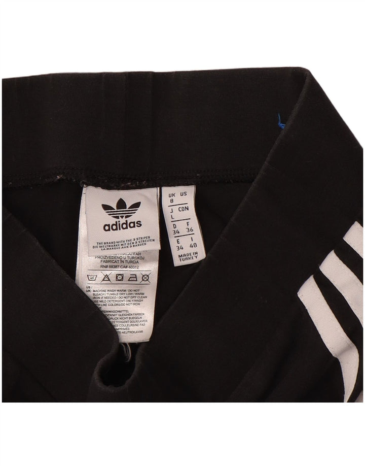 ADIDAS Womens Leggings UK 8 Small  Black Cotton