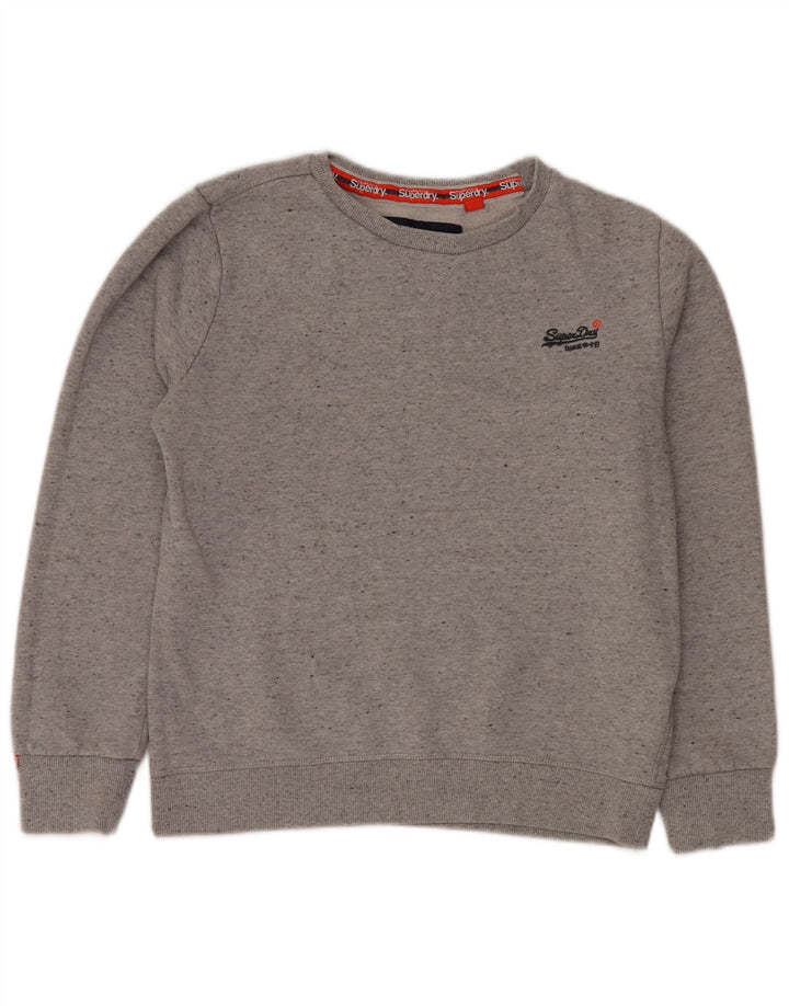 SUPERDRY Ženska majica s kratkim rukavima UK 16 Veliki sivi flekasti pamuk