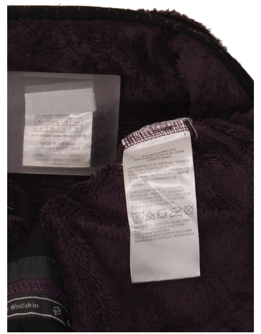 Jack Wolfskin ženska jakna od flisa UK 16 veliki ljubičasti poliester