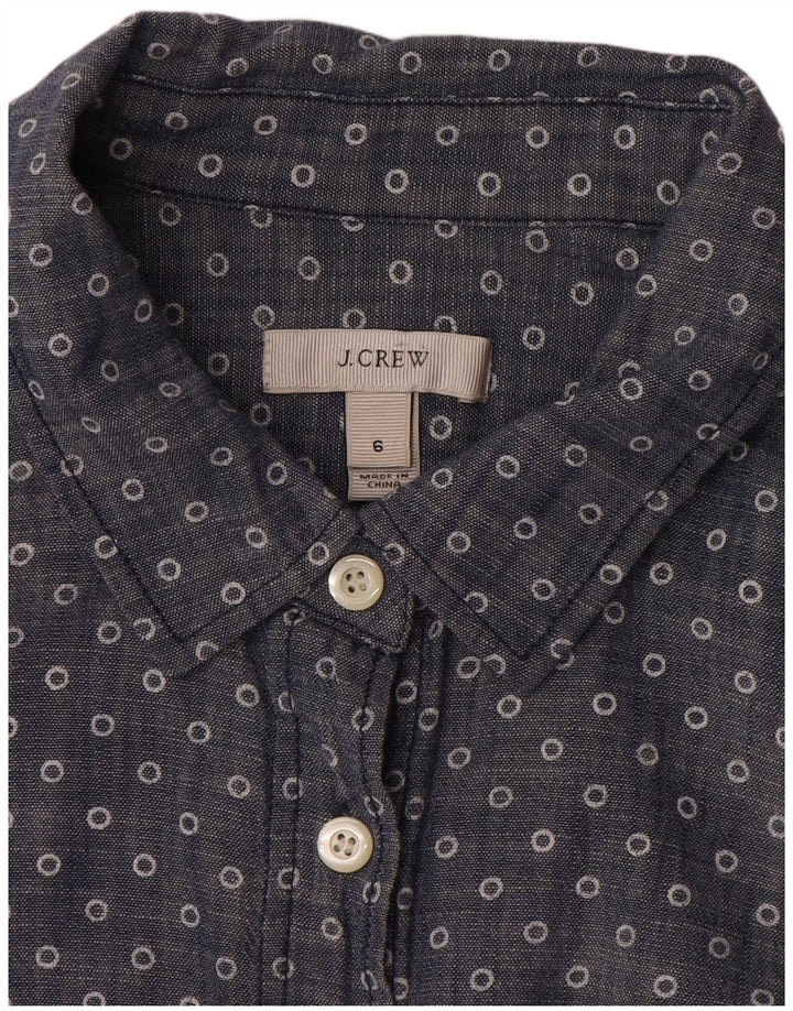 J. CREW Ženska pulover košulja US 6 Srednje plava na točkice