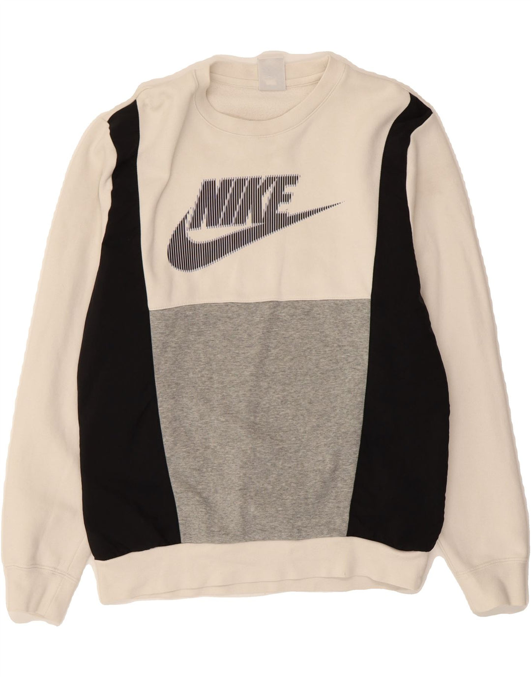 NIKE Muški džemper s grafičkim motivima Mali bijeli pamuk u blokovima boja