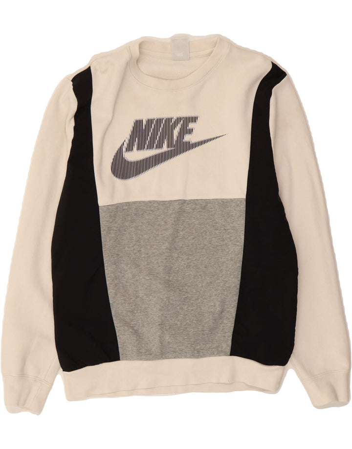 NIKE Muški džemper s grafičkim motivima Mali bijeli pamuk u blokovima boja