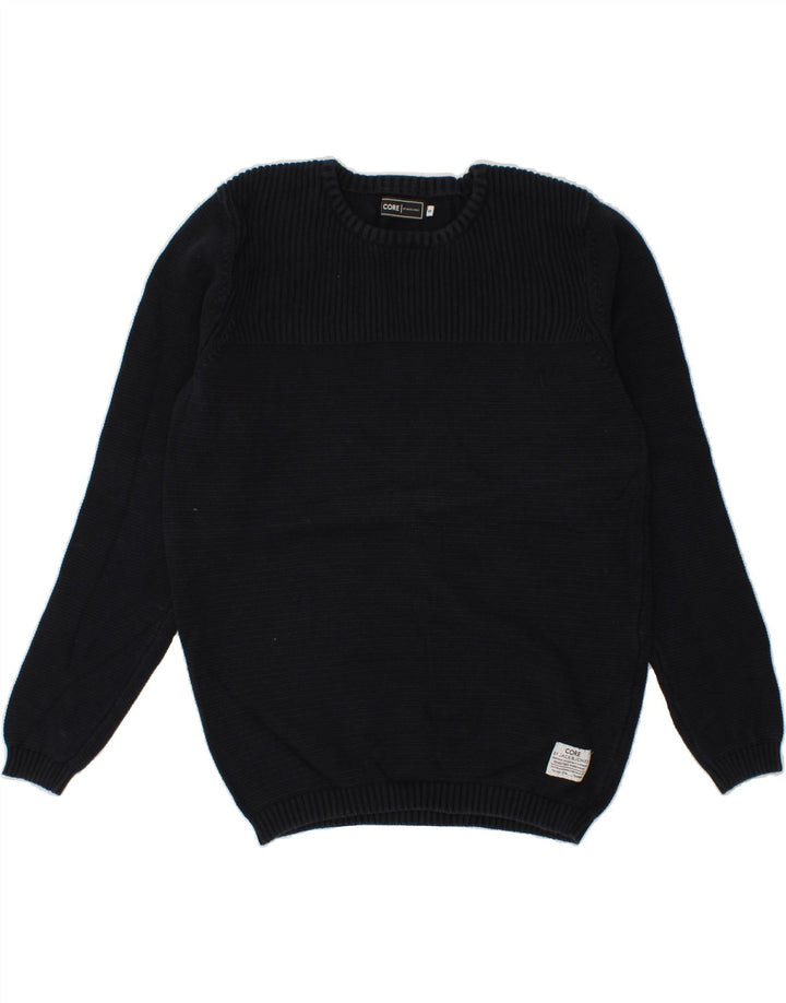 JACK & JONES Mens Core Crew Neck Jumper Sweater Small Navy Blue Cotton Vintage Jack & Jones and Second-Hand Jack & Jones from Messina Hembry 