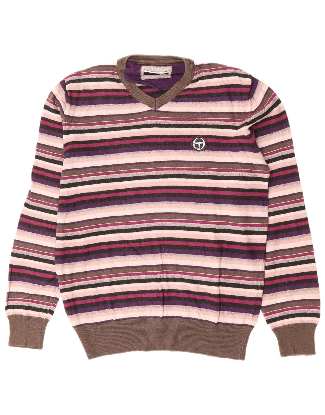 SERGIO TACCHINI Ženski džemper s V-izrezom UK 14 Srednji višebojni