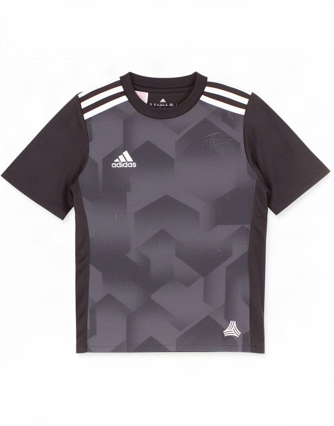 Adidas Boys Climalite T-Shirt Top 7-8 Years Black Geometric Poliester