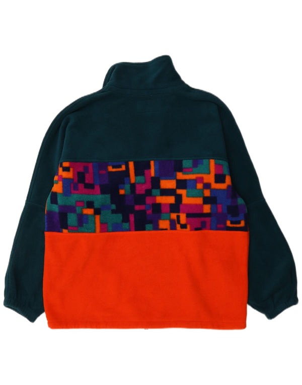 Polartec muški džemper od flisa s patentnim izrezom, veliki zeleni geometrijski poliester