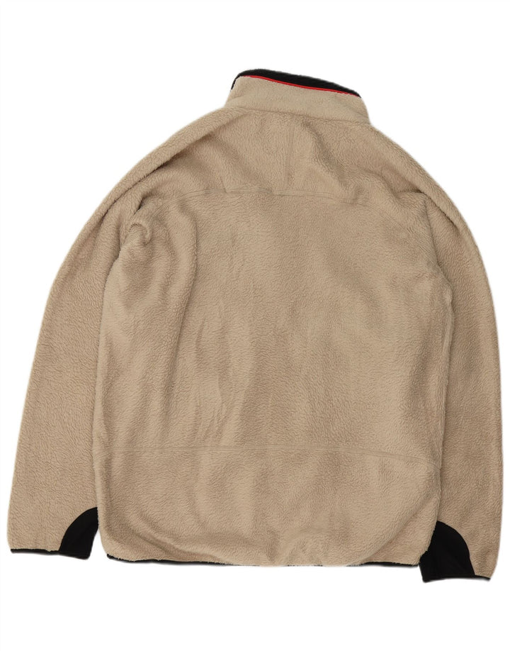 FILA Mens Fleece Jacket UK 44 2XL Off White Colourblock Polyester