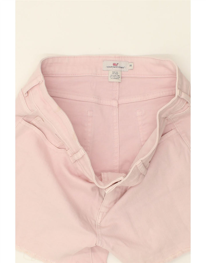 VINEYARD VINES Womens Denim Shorts W28 Medium Pink Cotton Vintage Vineyard Vines and Second-Hand Vineyard Vines from Messina Hembry 
