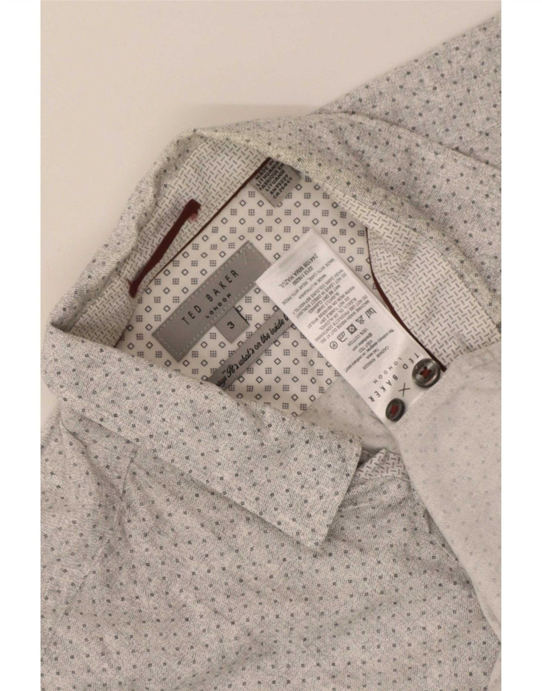 Muška košulja Ted Baker, veličina 3, pamuk srednje sive točke