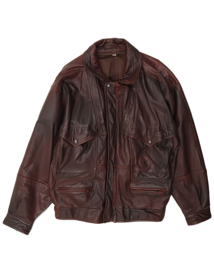 Vintage muška kožna jakna IT 50 Large Burgundy