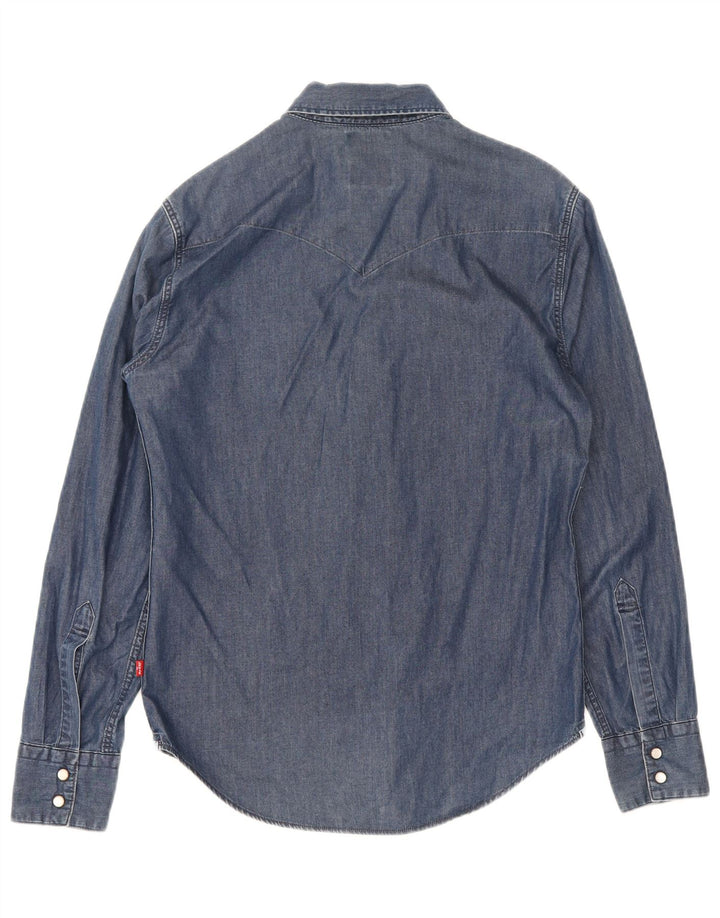 Levi's muška uska traper košulja, mala tamnoplava pamučna